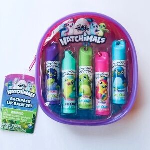 Hatchimals 5-pack lip balms & mini backpack set